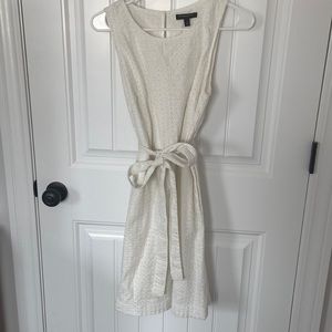 White eyelet shift dress